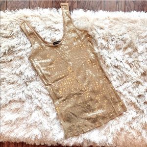 Express Tank Top w/ Gold Sequins (S) Worn Once